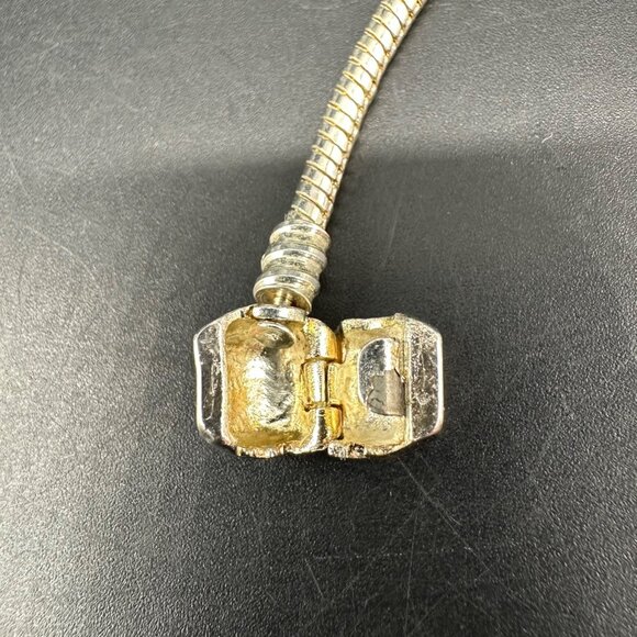 Pandora Snake Chain Bracelet Silver Tone Classic Design For Charms Beads 7 Inch - Picture 6 of 9